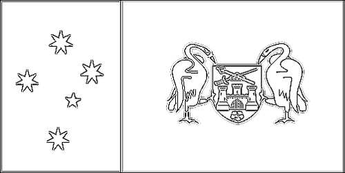 Contorno da bandeira de Território da Capital Australiana para colorir