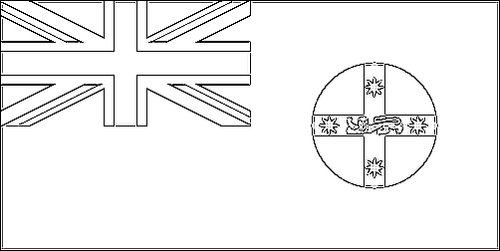 Contorno da bandeira de Nova Gales do Sul (Nova Gales do Sul) para colorir