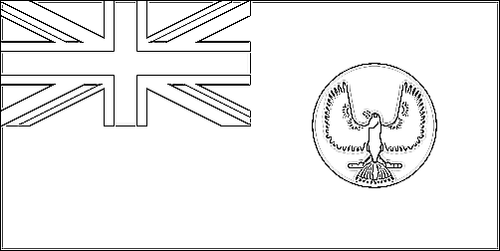 Contorno da bandeira de Austrália do Sul (Austrália do Sul) para colorir