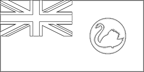 Contorno da bandeira de Austrália Ocidental para colorir
