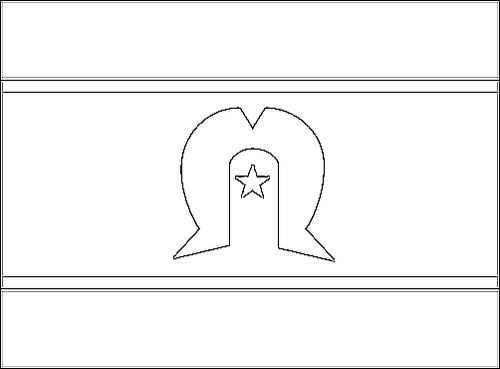Contorno da bandeira de Ilhas do Estreito de Torres para colorir