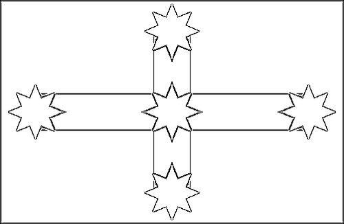 Contorno da bandeira de Eureka Stockade para colorir