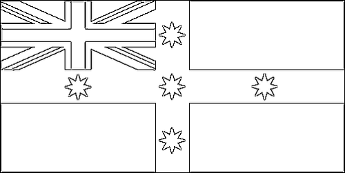 Contorno da bandeira de Bandeira de Nova Gales do Sul (Federação Australiana) para colorir