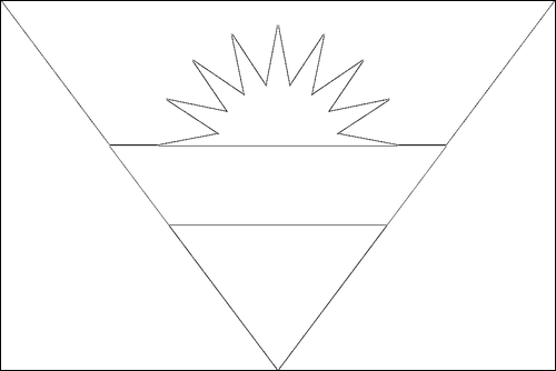Contorno da bandeira de Antígua e Barbuda para colorir