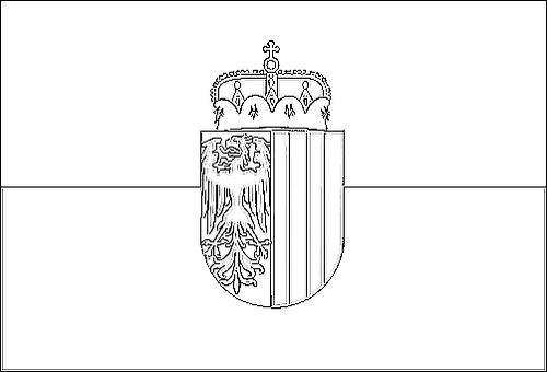 Contorno da bandeira de Alta Áustria (bandeira de serviço) para colorir