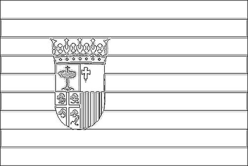 Contorno da bandeira de Aragão para colorir