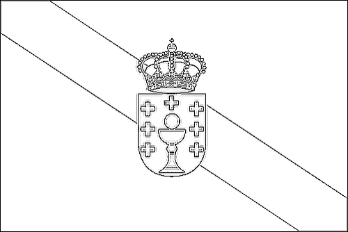 Contorno da bandeira de Galiza para colorir