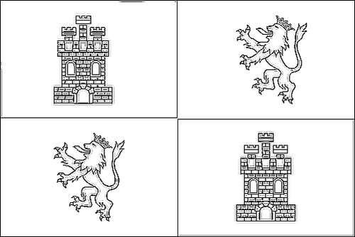 Contorno da bandeira de Castela-Leão para colorir