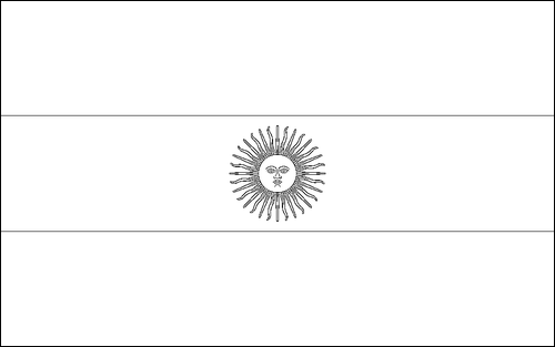 Contorno da bandeira de Argentina para colorir