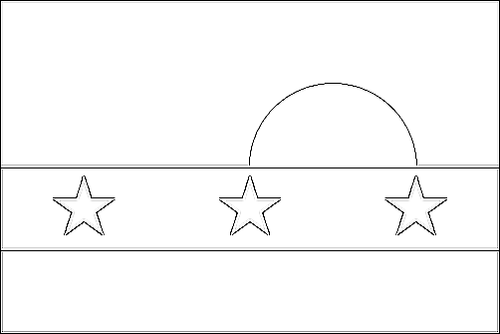 Contorno da bandeira de Nova Esparta para colorir