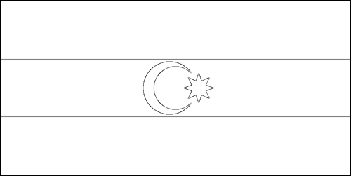Contorno da bandeira de Azerbaijão para colorir
