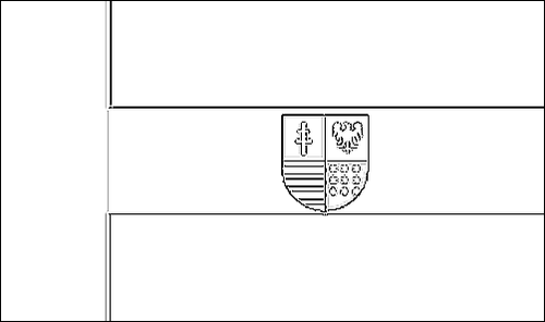 Contorno da bandeira de Santa Cruz (Swietokrzyskie) para colorir