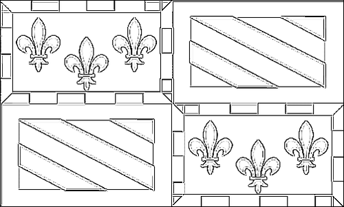 Contorno da bandeira de Borgonha (Bourgogne) para colorir
