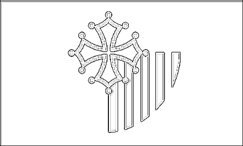 Contorno da bandeira de Languedoc-Roussillon para colorir