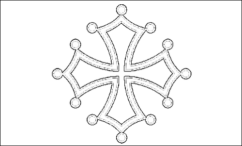 Contorno da bandeira de Midi-Pyrénées para colorir