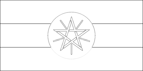 Contorno da bandeira de Etiópia para colorir