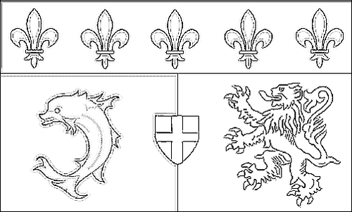 Contorno da bandeira de Rhône-Alpes para colorir