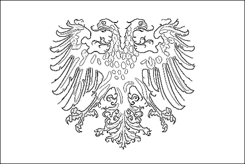 Contorno da bandeira de Sacro Império Romano-Germânico (a partir de 1400) para colorir
