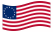 Bandeira animada Estados Confederados da América (Betsy Ross) (1776-1795)