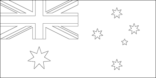 Contorno da bandeira de Austrália para colorir
