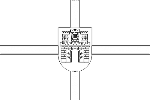 Contorno da bandeira de Schytomyr para colorir