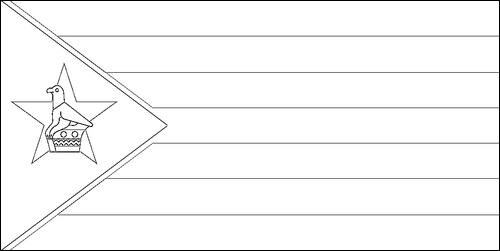 Contorno da bandeira de Zimbabué para colorir