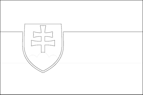 Contorno da bandeira de Eslováquia para colorir