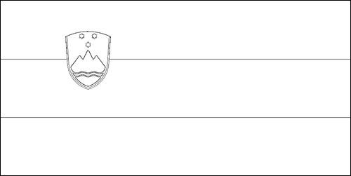 Contorno da bandeira de Eslovénia para colorir