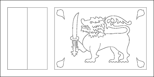 Contorno da bandeira de Sri Lanka para colorir