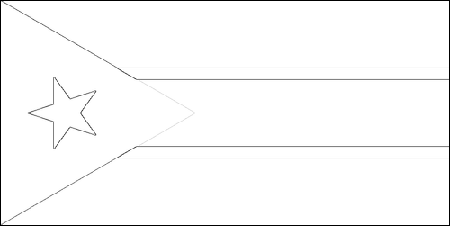 Contorno da bandeira de Sudão do Sul para colorir