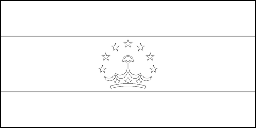 Contorno da bandeira de Tajiquistão para colorir