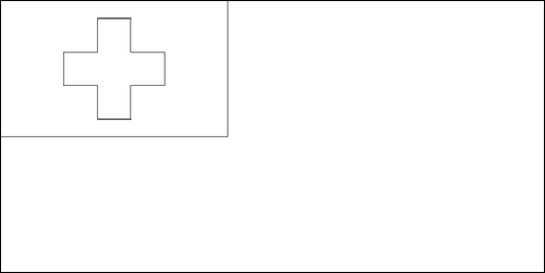 Contorno da bandeira de Tonga para colorir