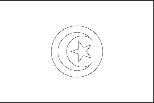 Contorno da bandeira de Tunísia para colorir