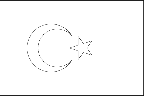 Contorno da bandeira de Turquia para colorir