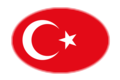 Turquia-Bandeira em vinheta oval