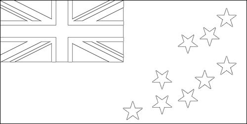 Contorno da bandeira de Tuvalu para colorir