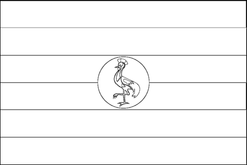 Contorno da bandeira de Uganda para colorir