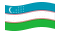 Uzbequistão-Bandeira ondulante