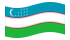 Uzbequistão-Bandeira ondulante
