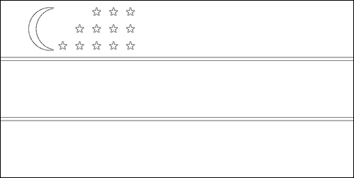 Contorno da bandeira de Uzbequistão para colorir
