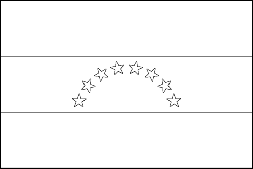 Contorno da bandeira de Venezuela para colorir