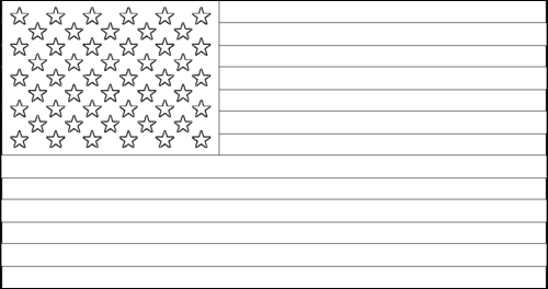 Contorno da bandeira de Estados Unidos da América (EUA) para colorir