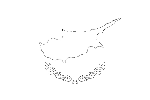 Contorno da bandeira de Chipre para colorir