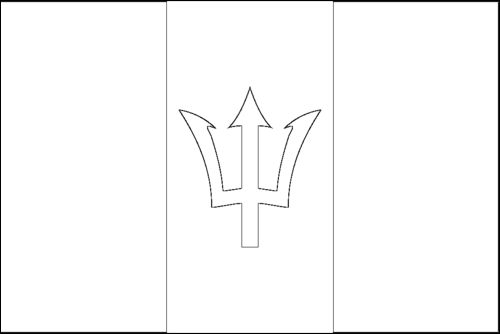 Contorno da bandeira de Barbados para colorir