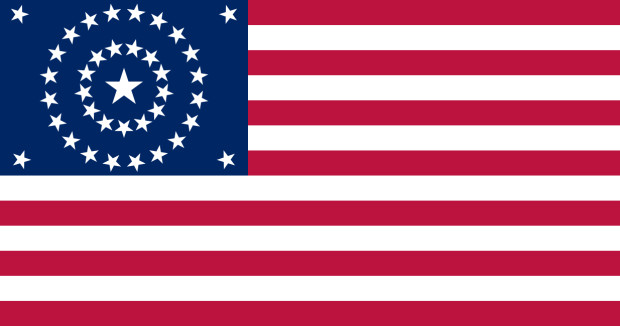 Bandeira EUA 38 estrelas (1877 - 1890)