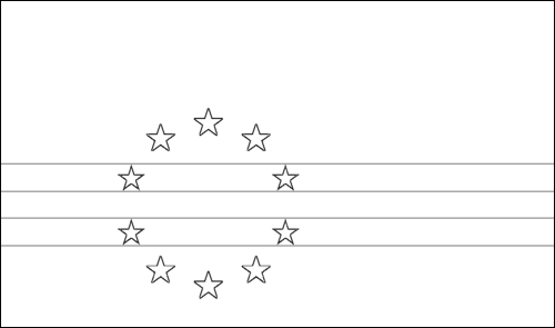 Contorno da bandeira de Cabo Verde para colorir