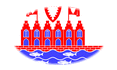 Heiligenhafen-Bandeira em vinheta oval