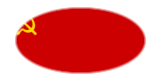 União Soviética-Bandeira em vinheta oval